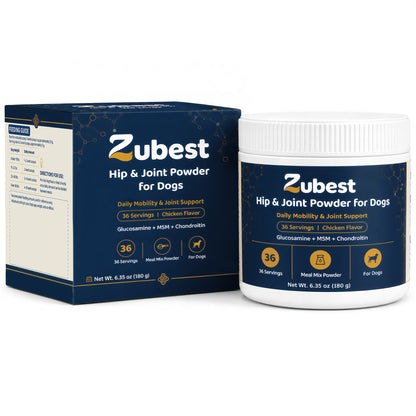 Zubest Hip & Joint Support Powder for Dogs bottle and package