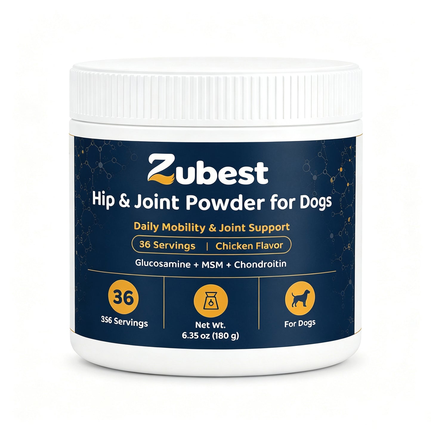 Zubest Hip & Joint Support Powder for Dogs, 180 g bottle