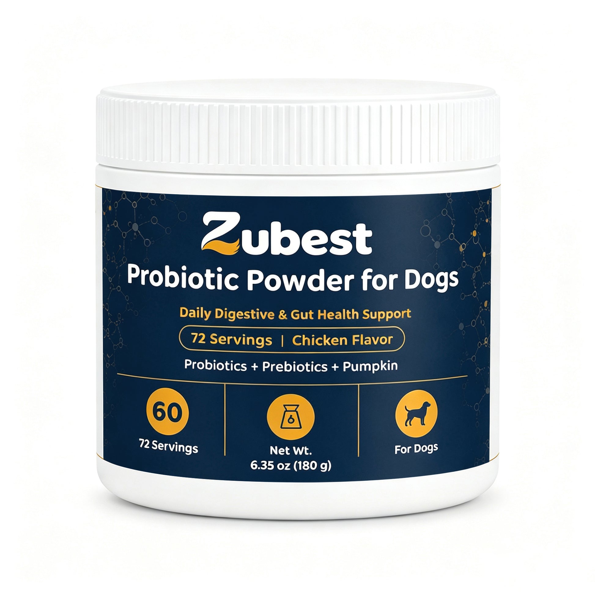 Zubest Probiotic Powder for Dogs, 180 g bottle