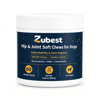Zubest Hip & Joint Support Soft Chews for Dogs, 60-count bottle