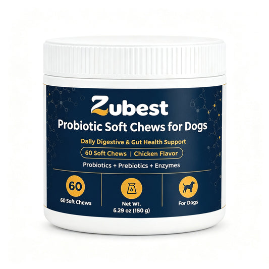 Zubest Probiotic Soft Chews for Dogs, 60-count bottle