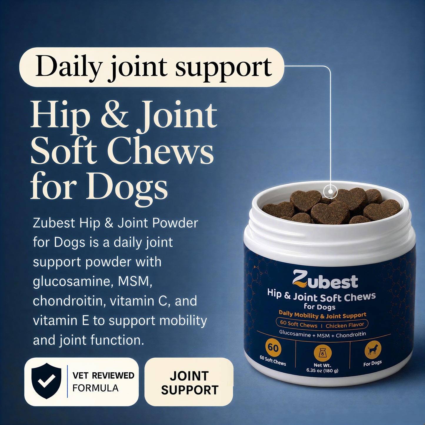 Zubest Dog Hip & Joint Support Powder